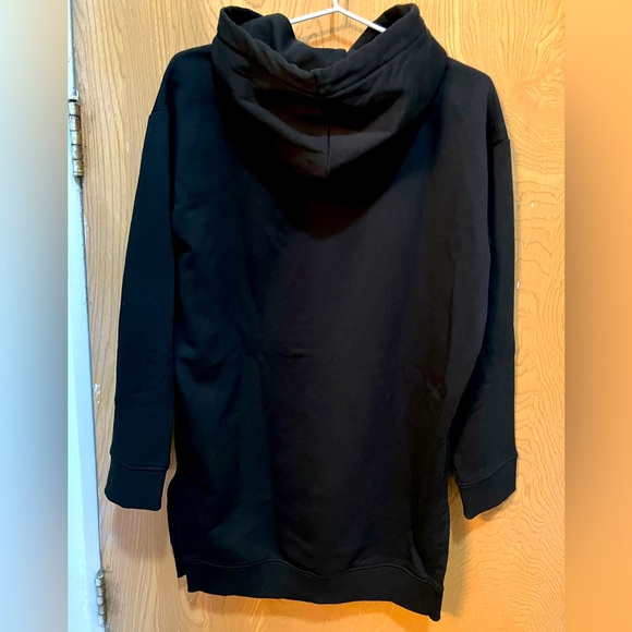 Extra long hoodie with split hem - black, women’s XS, H&M - Picture 2 of 4
